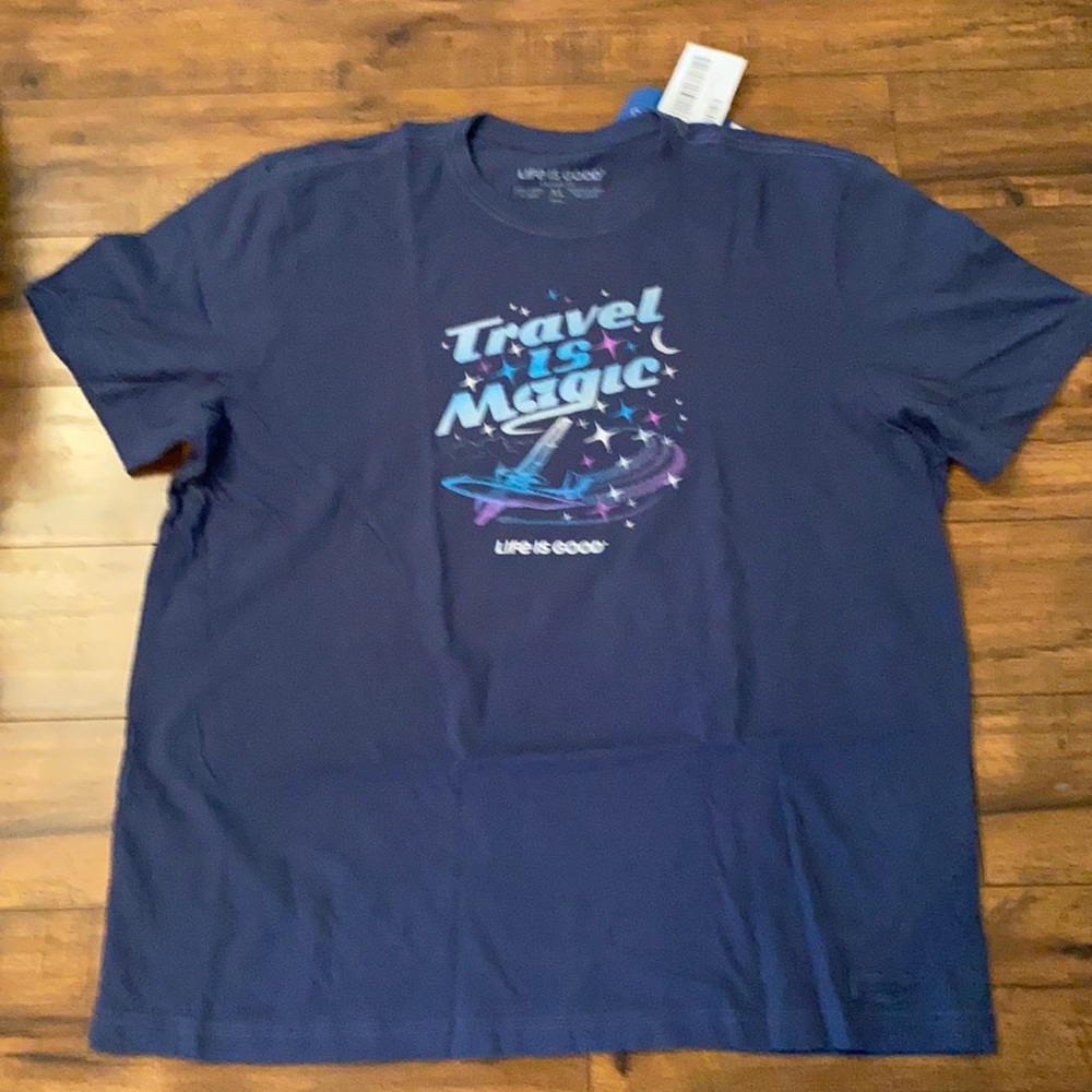 Life is good travel is magic crusher tee